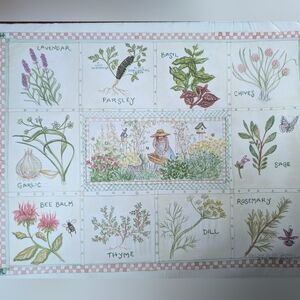 Bobbi Becker Herb Garden Illustrated Poster